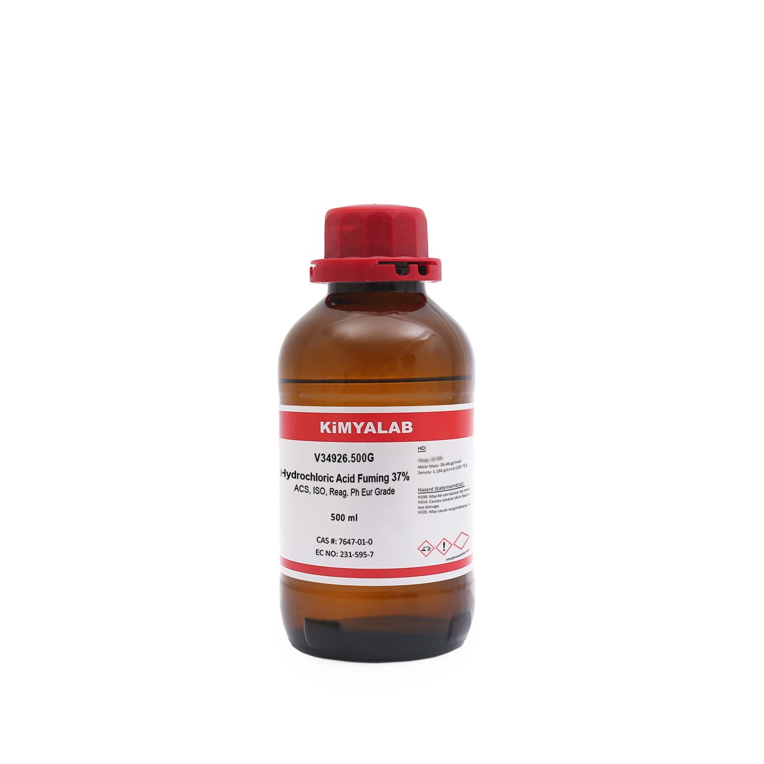 Kimyalab Hidroklorik Asit 500ml - Hydrochloric Acid Fuming  37% - HCL