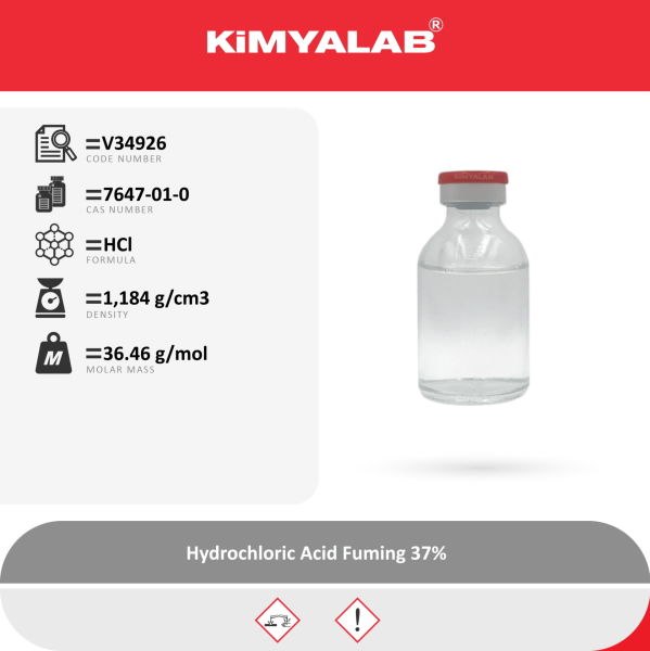 Kimyalab Hidroklorik Asit 2,5L- Hydrochloric Acid Fuming 37% - HCL