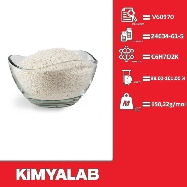 Kimyalab Potasyum Sorbat Granül - Potassium Sorbate Granular - 3 Kg-HDPE Varil