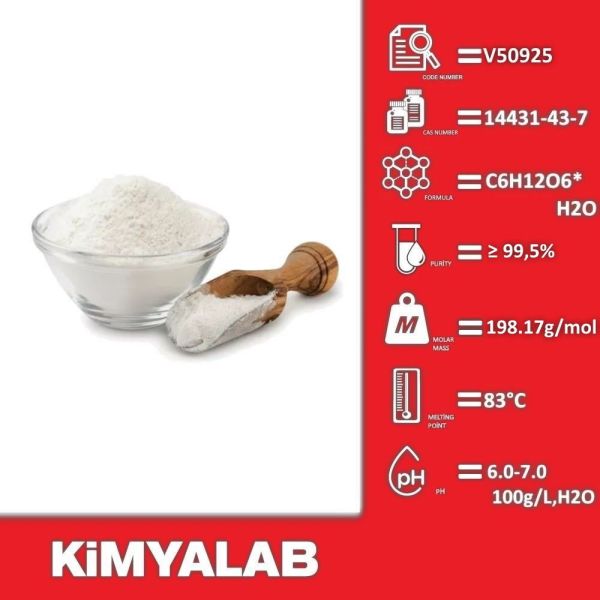 Kimyalab Glikoz Monohidrat - Dekstroz - Dextrose Monohydrate - 5 Kg-HDPE Varil
