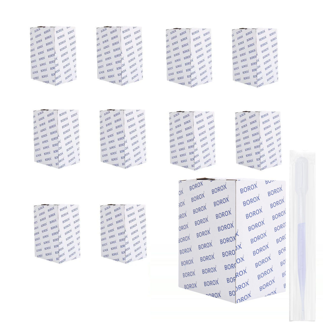 Borox Steril Pastör Pipeti - Plastik Damlalık 0.5-3ml - 2500 Adet Toptan - Tek Tek Poşetli