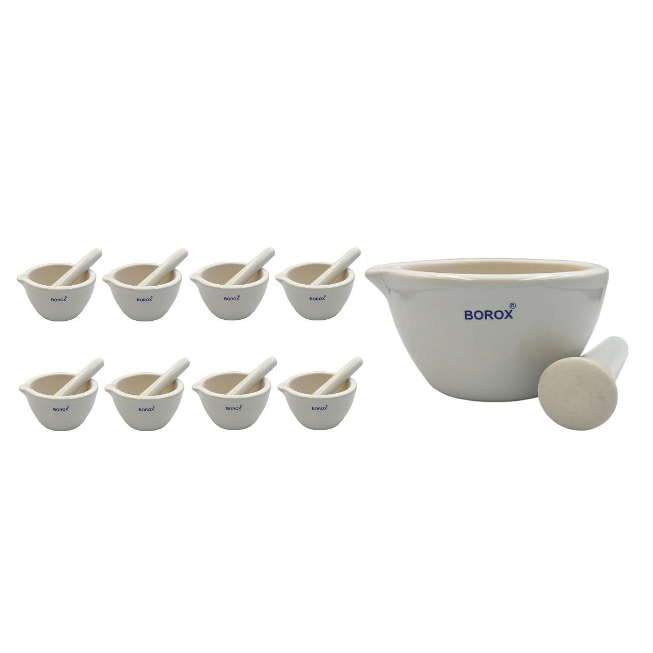 Borox Porselen Havan Tokmaklı 150ml - 8 set/Toptan