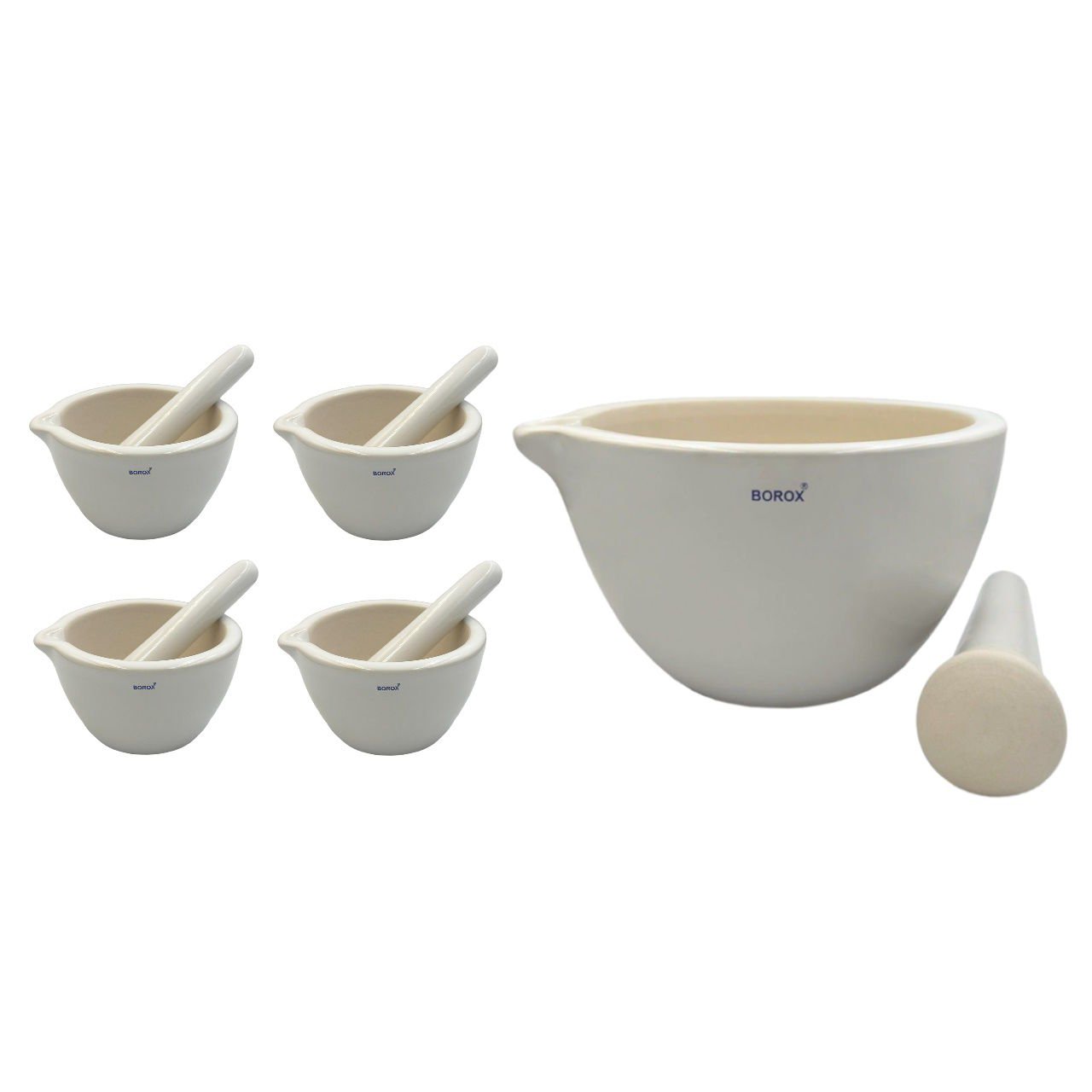 Borox Porselen Havan Tokmaklı 900ml - 4 set/Toptan