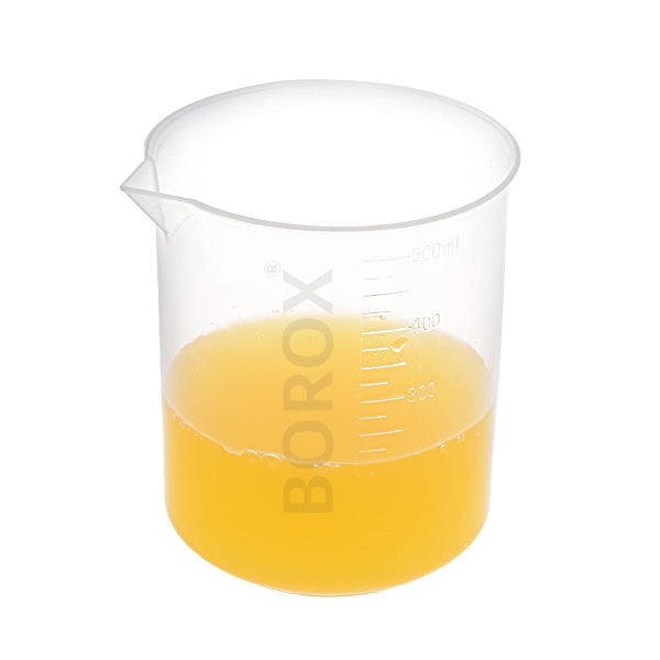 Borox Plastik Beher 500 ml - Kabartma Dereceli Ölçülü Beaker