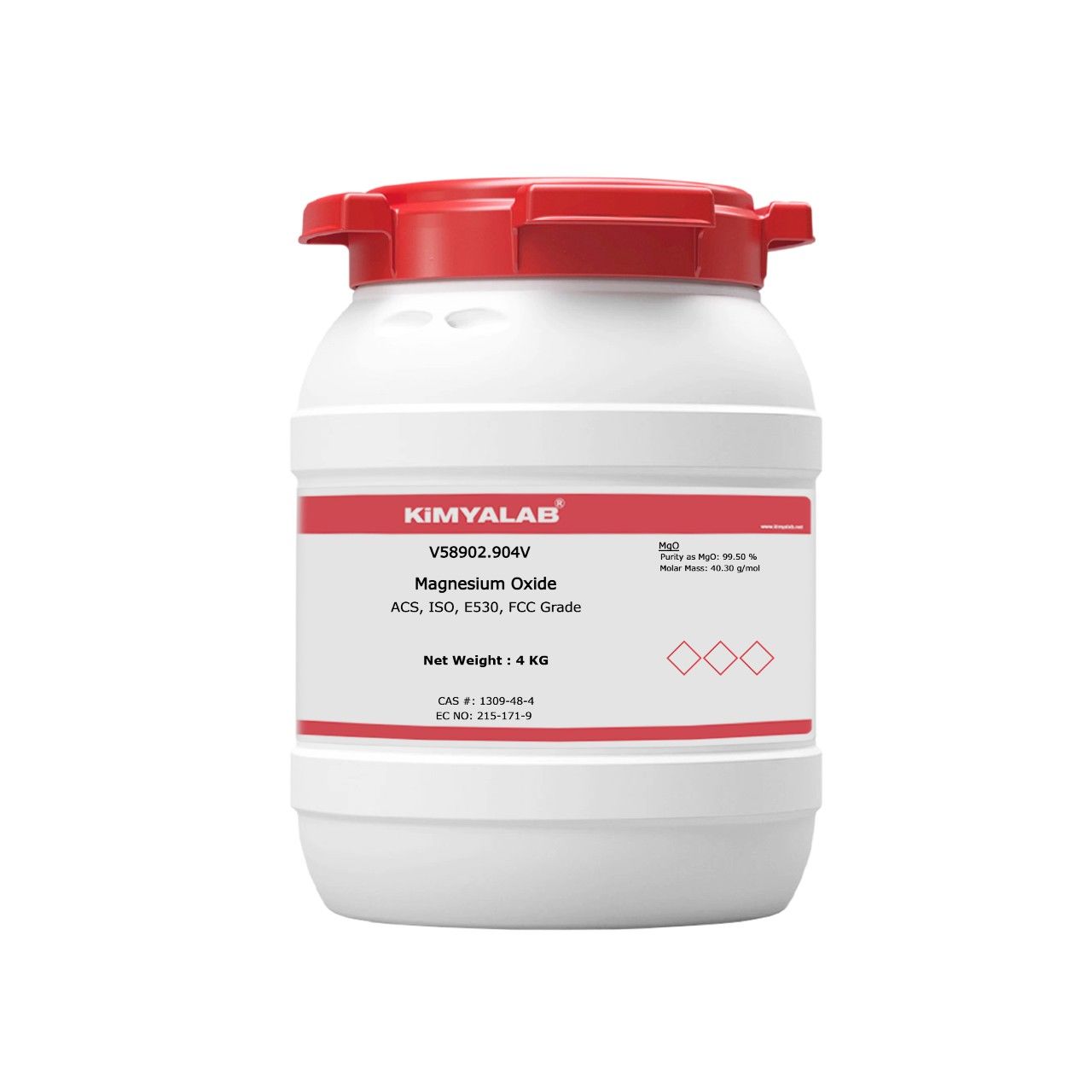 Kimyalab Magnezyum Oksit - Magnesium Oxide MgO - 4 Kg-HDPE Varil