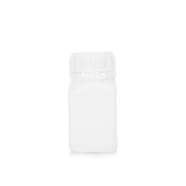 Borox Plastik Kare Şişe 250 ml - Beyaz Kapaklı Şişe 5 Adet