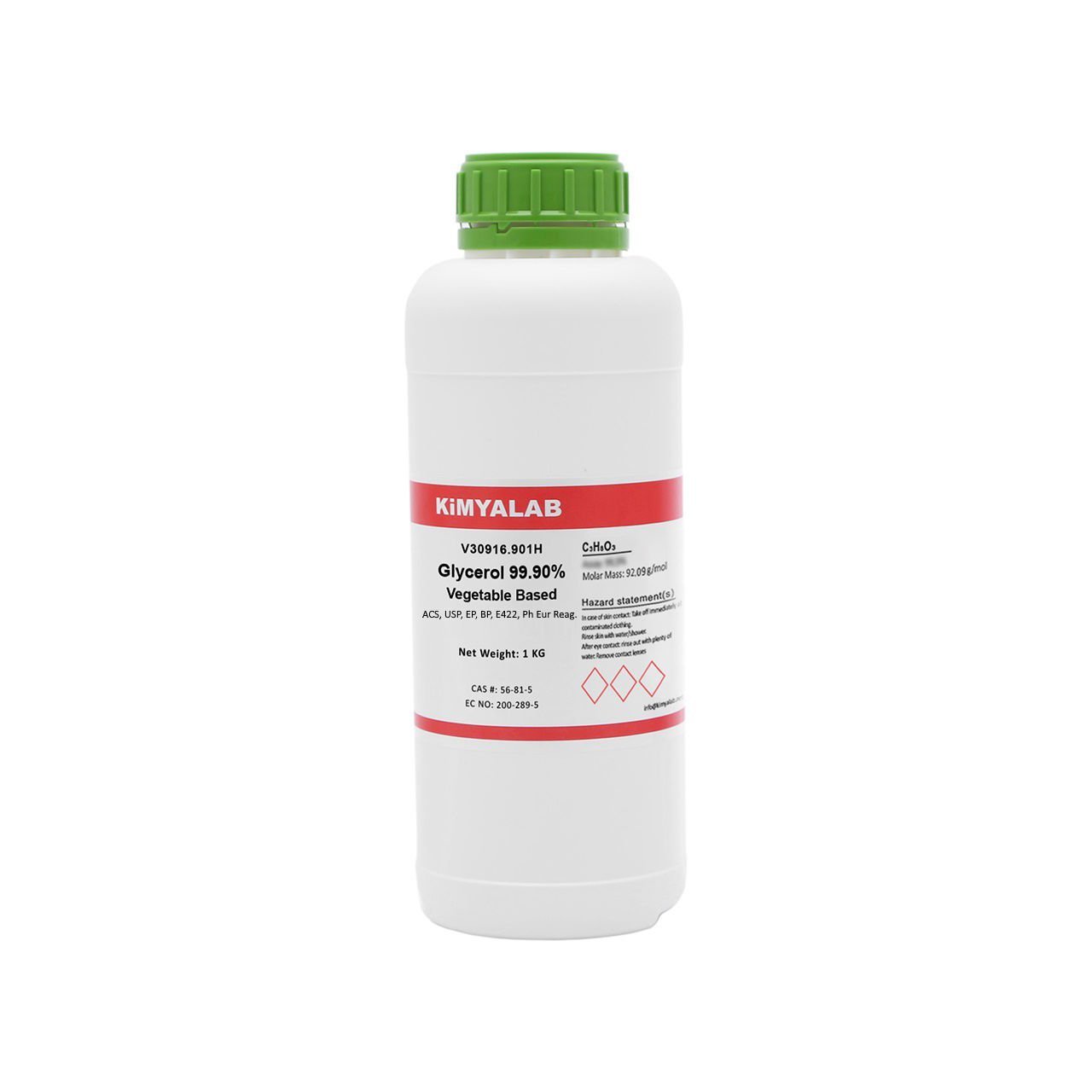 Kimyalab Gliserin 1 Kg - Bitkisel Gliserin Farma Kalite - Glycerol %99,9 Vegetable Based