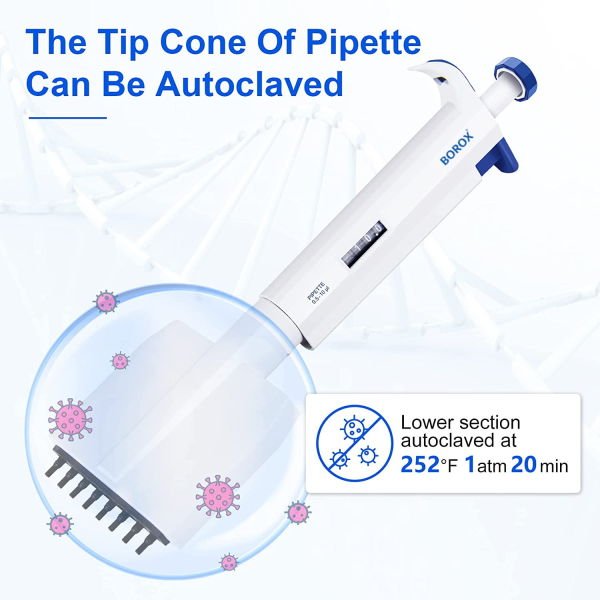 Borox Otomatik Pipet 8 Kanallı 5-50μl - Dijital Mikropipet