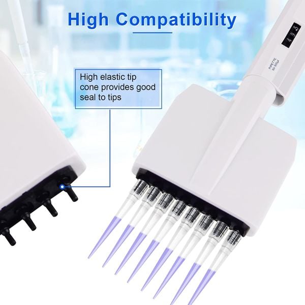 Borox Otomatik Pipet 8 Kanallı 5-50μl - Dijital Mikropipet