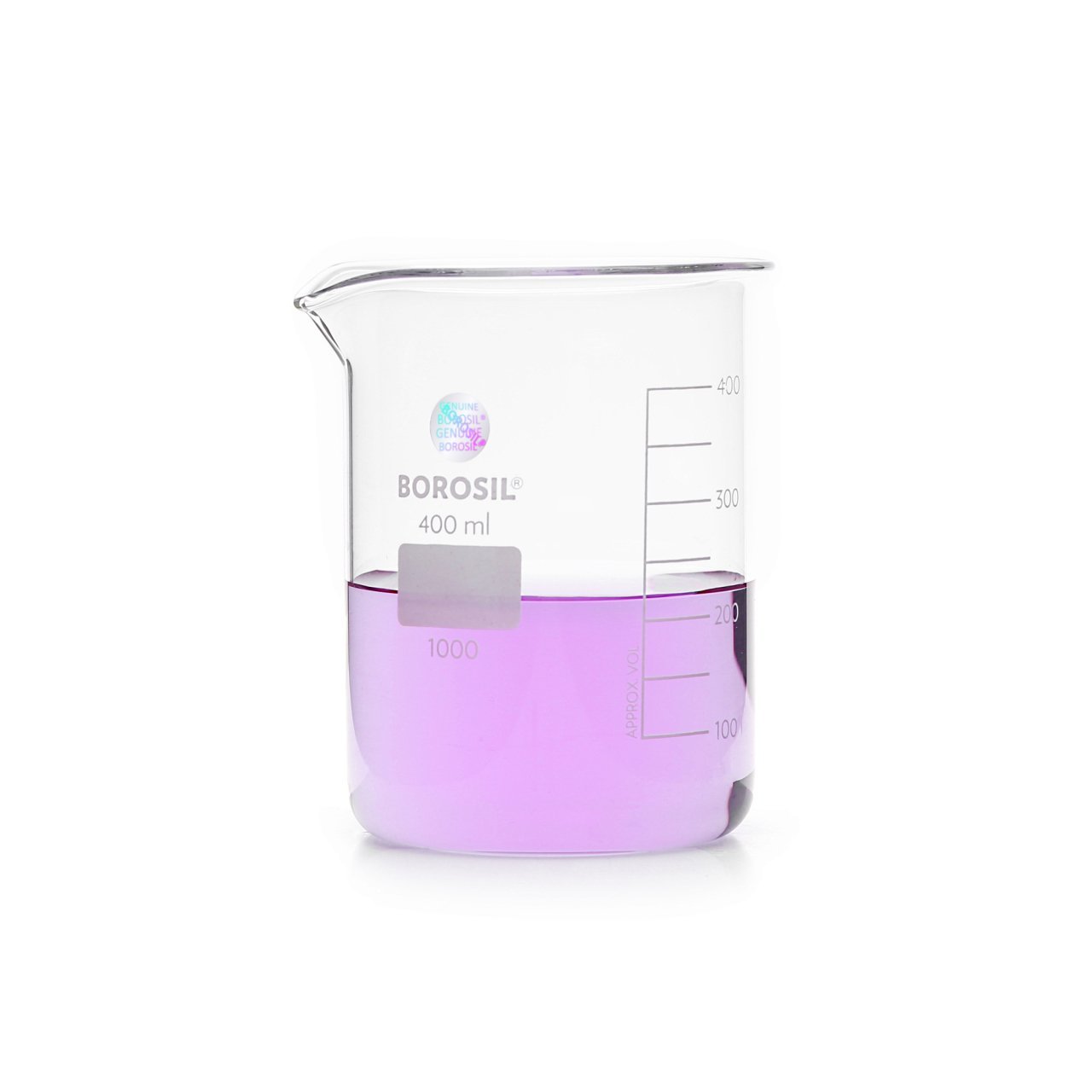 Borosil Cam Beher 400 ml - Kısa Form Isıya Dayanıklı Beaker