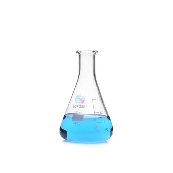 Borosil Cam Erlen 100 ml - Erlenmeyer Flask Dar Boyunlu