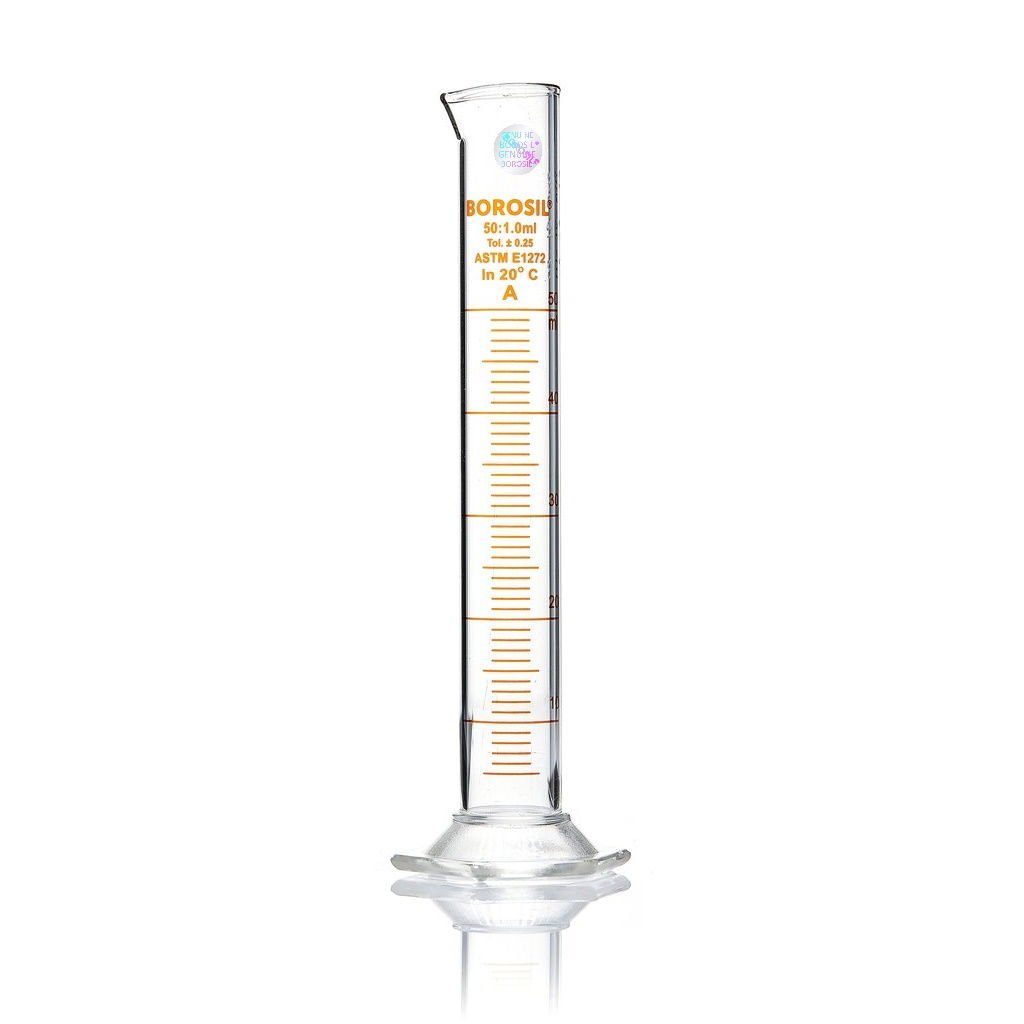 Borosil Cam Mezür 50 ml - Dereceli Silindir Sertifikalı