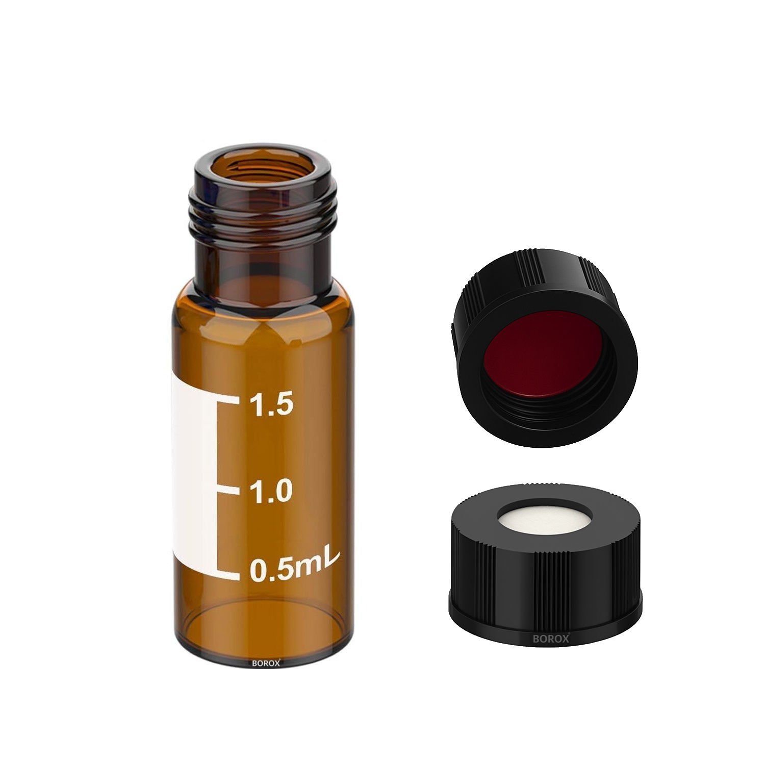 Borox Cam Vial Vida Kapaklı ND9 - Amber 2ml - 100 Adet/Paket