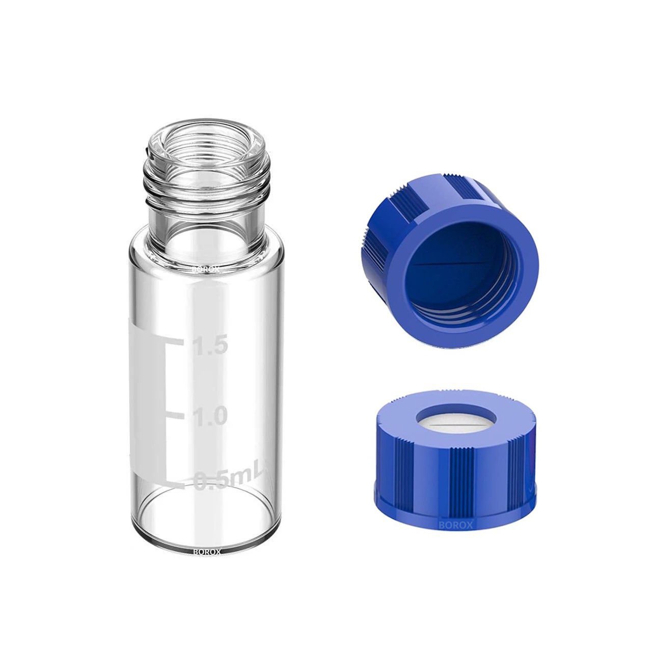 Borox Cam Vial Vida Kapaklı ND9 - Şeffaf 2ml - 100 Adet/Paket