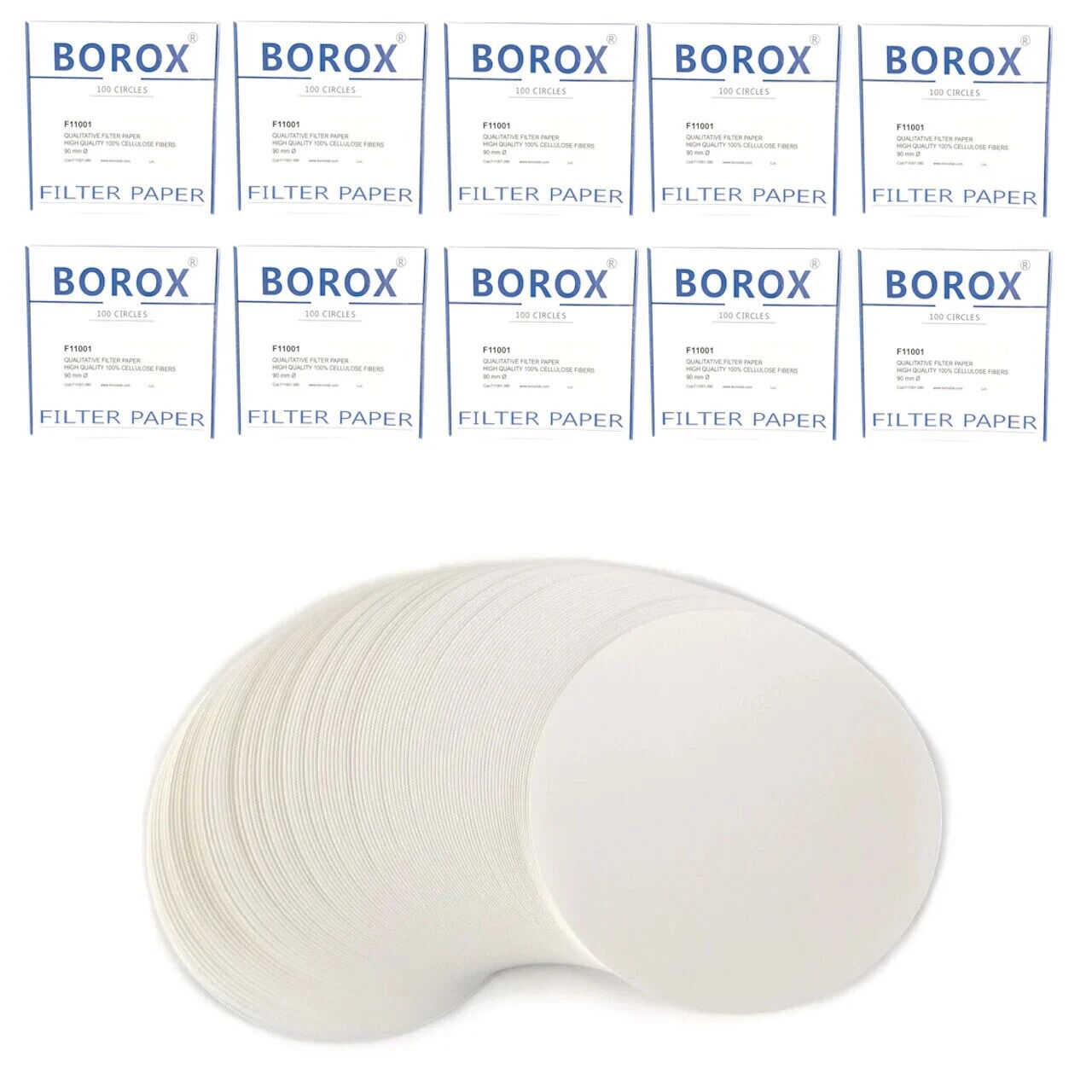 Laboratuvar Filtre Kağıdı 90 mm Nitel - Beyaz Bant Orta Hız - 10 Paket Toptan
