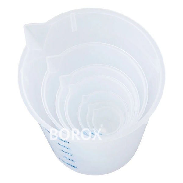 Borox Plastik Beher 250 ml - Ölçü Kabı - Mavi Skala