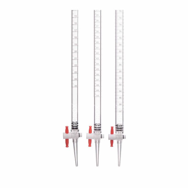 Borox Plastik Büret 100ml 0.20ml Taksimat Teflon Musluklu - Akrilik Class B