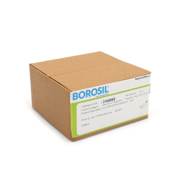 Borosil Cam Petri Kabı 50x12 mm S-Line - Petri Kutusu 10Adet