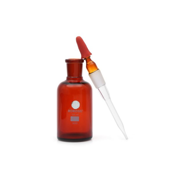 Borosil Cam Damlatma Şişe 125 ml - Amber Damlalıklı Şişe