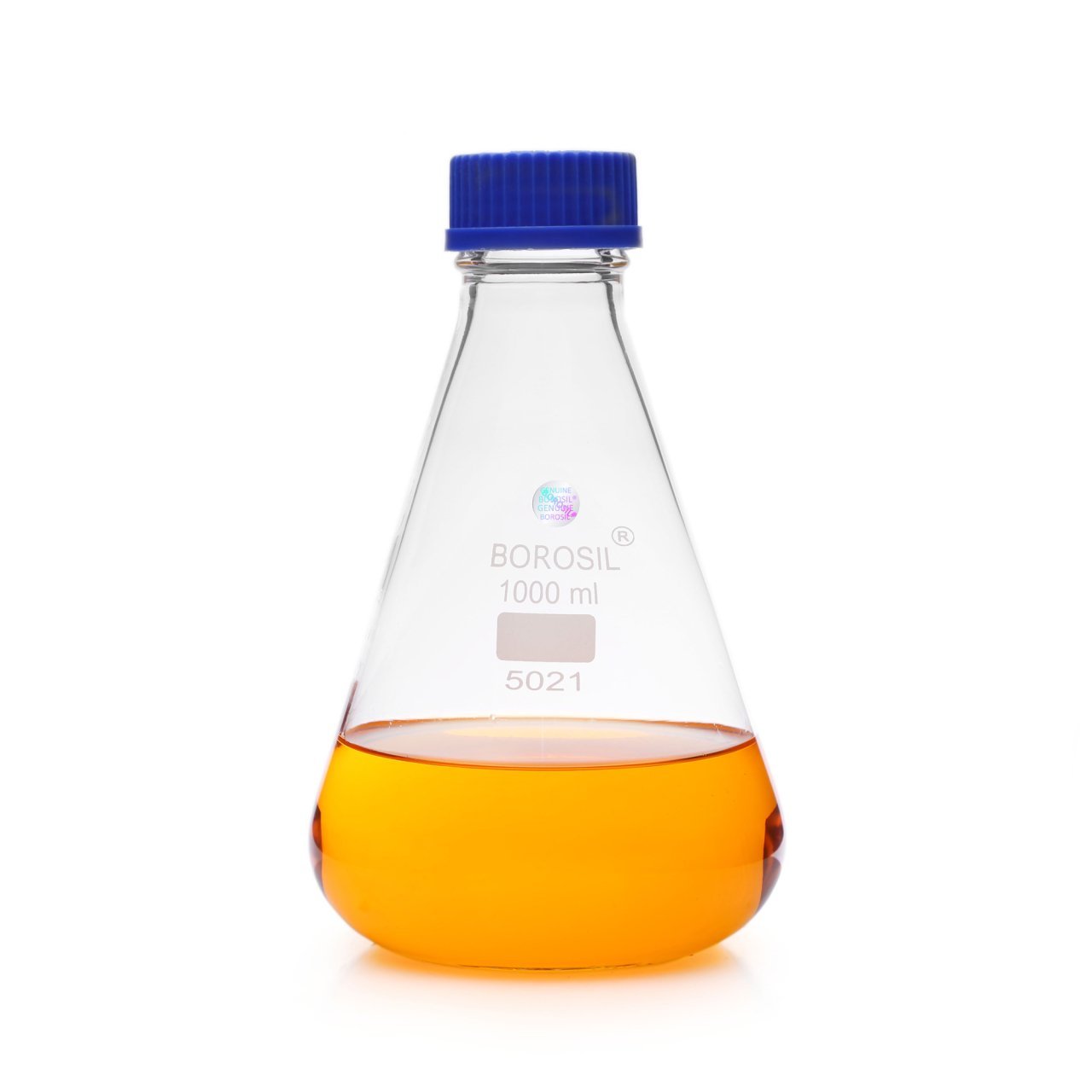 Borosil Cam Erlen 1000 ml - Erlenmeyer Flask GL45 Kapaklı