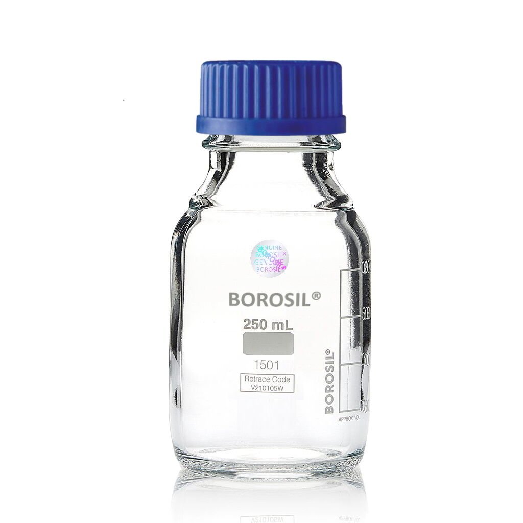 Borosil Cam Otoklav Şişe 250 ml - Vida Kapaklı Boş Şişe