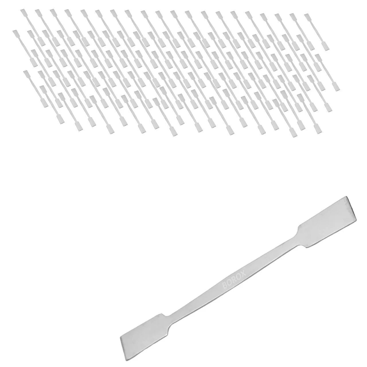 Borox Metal Spatül Çift Taraflı Düz 16cm - Paslanmaz Spatula - 100 Adet Toptan