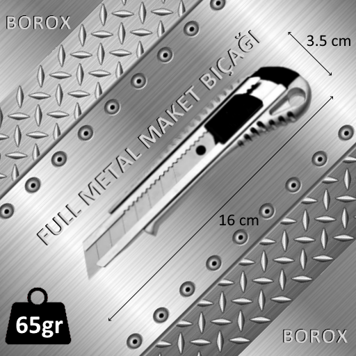 Borox Metal Maket Bıçağı - Falçata Ayarlı - Tam Metal Gövde