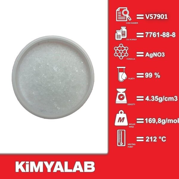 Kimyalab Gümüş Nitrat 100g Saf - Silver Nitrate Extra Pure - AgNO3