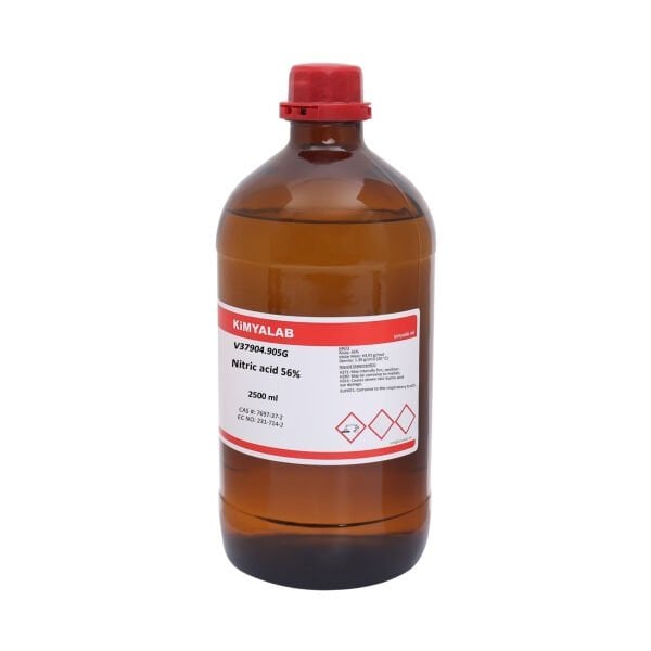 Kimyalab Nitrik Asit 56% 2500mL Cam Şişe - Nitric acid HNO3