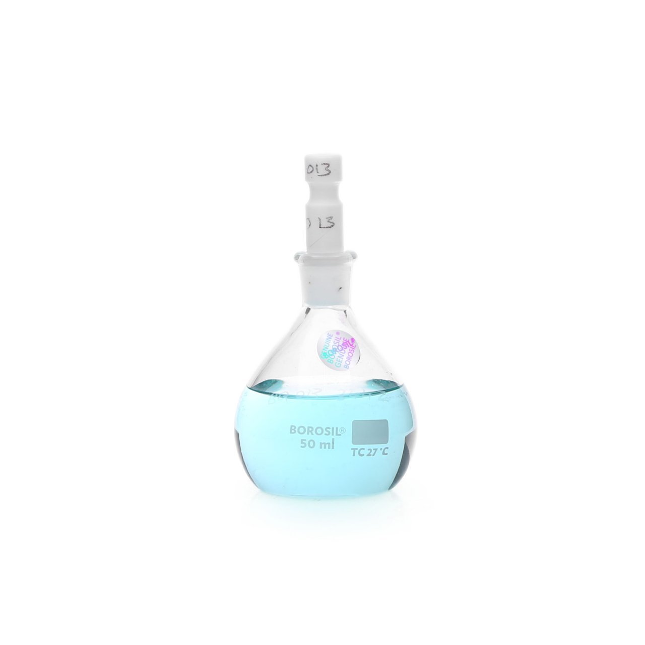 Borosil Cam Piknometre 50ml - Yoğunluk Ölçer - Teflon Tıpalı
