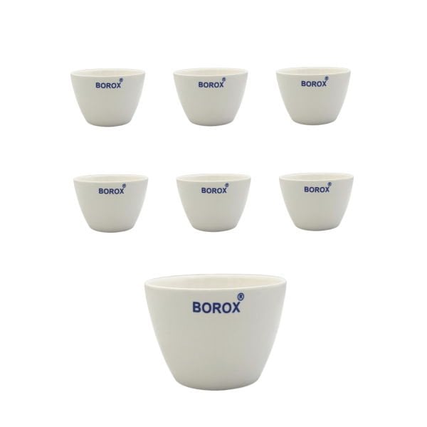 Borox Porselen Kroze - Kısa Form - 90ml - Low Form Crucible - 6 Adet Toptan