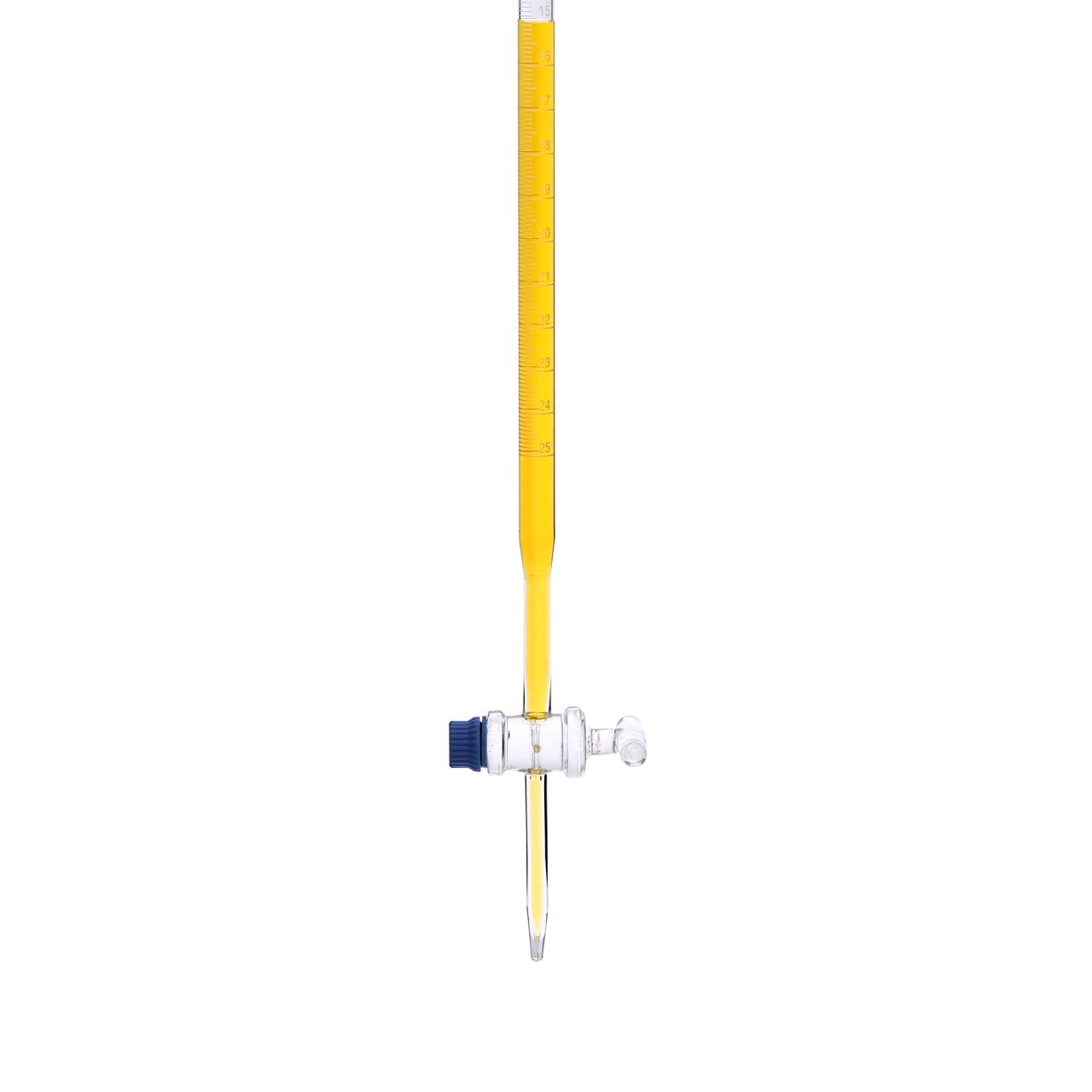 Borosil Cam Büret 25 ml 0.10ml Taksimat Cam Musluk - Class A
