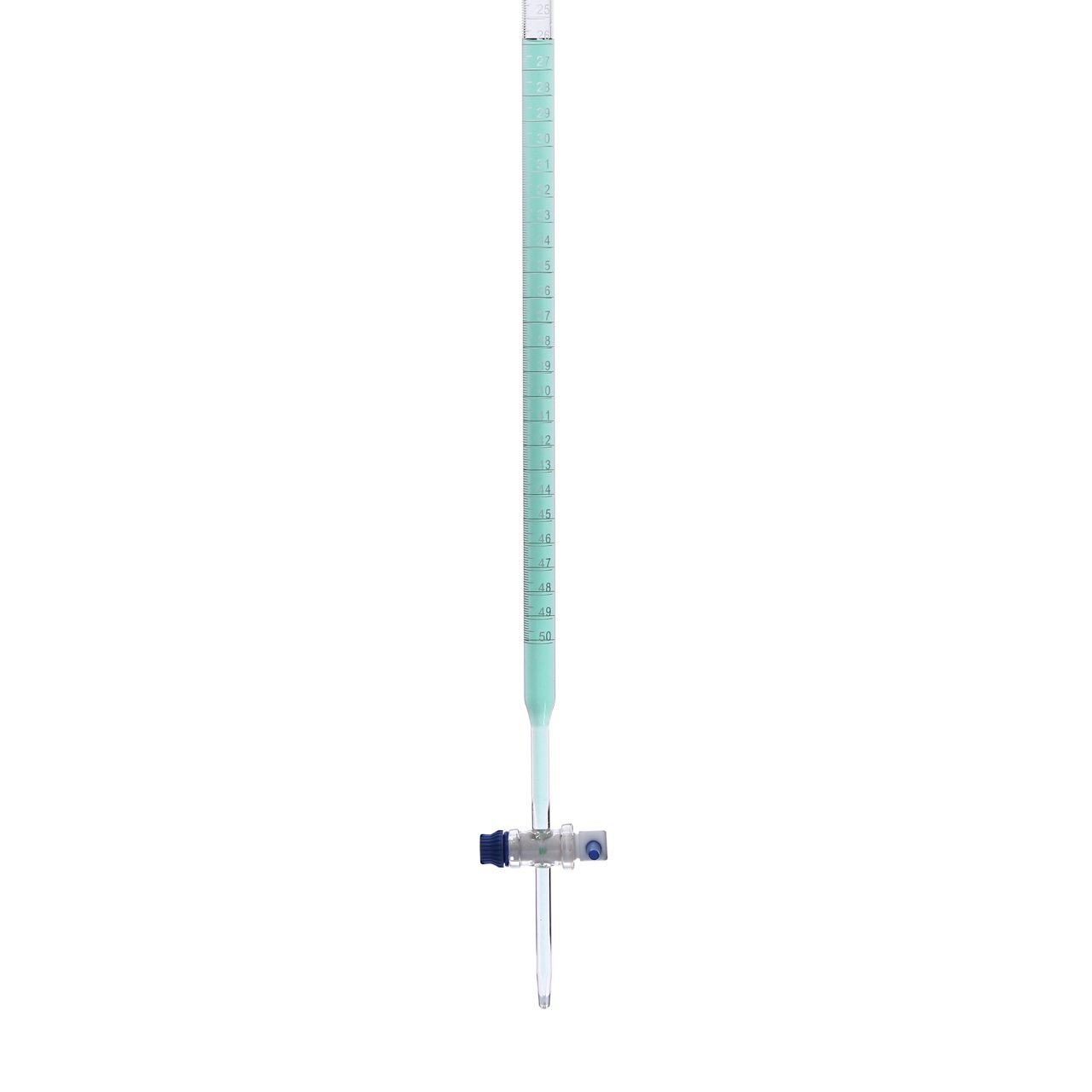 Borosil Cam Büret Düz 50 ml 0.10 ml Teflon Musluk - Class B