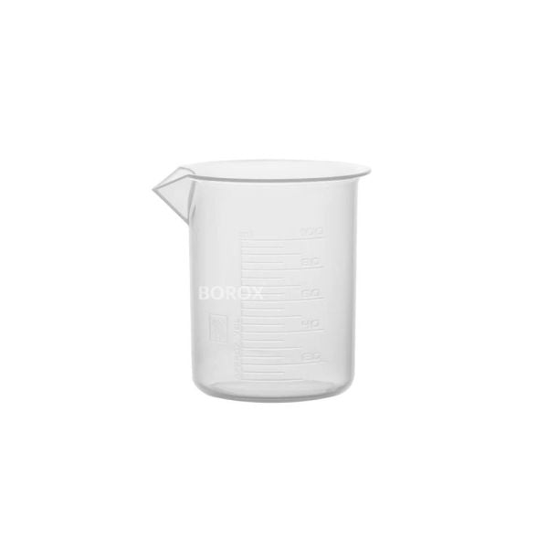 Borox Plastik Beher 100 ml - Kabartma Dereceli - Plastic Beaker Autoclavable - 12 Adet Toptan