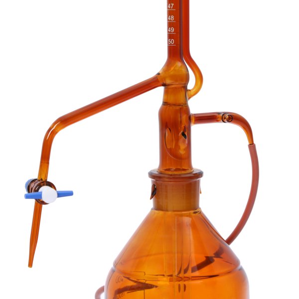 Borosil Otomatik Büret Amber 50 ml 0.10 ml Teflon - Class A