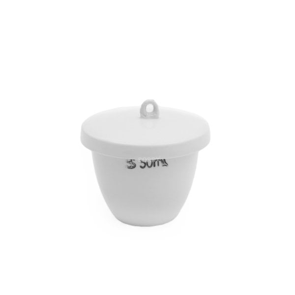 Borox Porselen Kroze - Kapaklı Pota 50ml - Çap 53mm Crucible