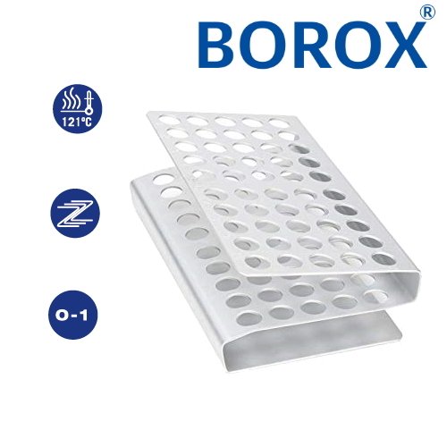 Borox Deney Tüpü Standı 14.5 mm - Z-tip 50 Tüplük Alüminyum