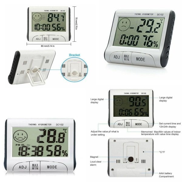 DC102 Dijital Termometre - Higrometre Sıcaklık Nem Ölçer 50C