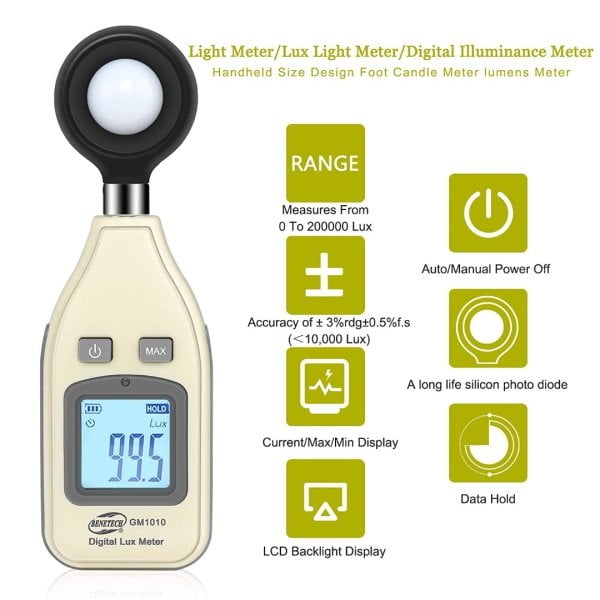 Benetech GM1010 Dijital Lux Metre - Işık Ölçer Luminometre