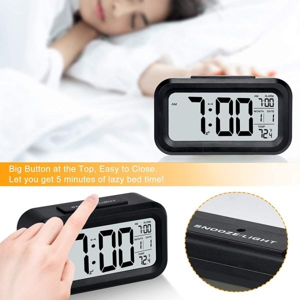 Dijital Çalar Saat Pembe - Termometre - Alarm - Masa Saati