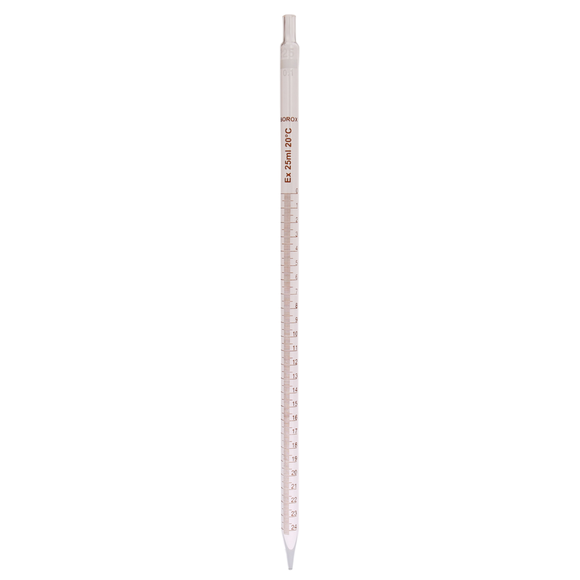 Borox Cam Dereceli Pipet 25 ml - Serolojik Pipet - 1 Adet