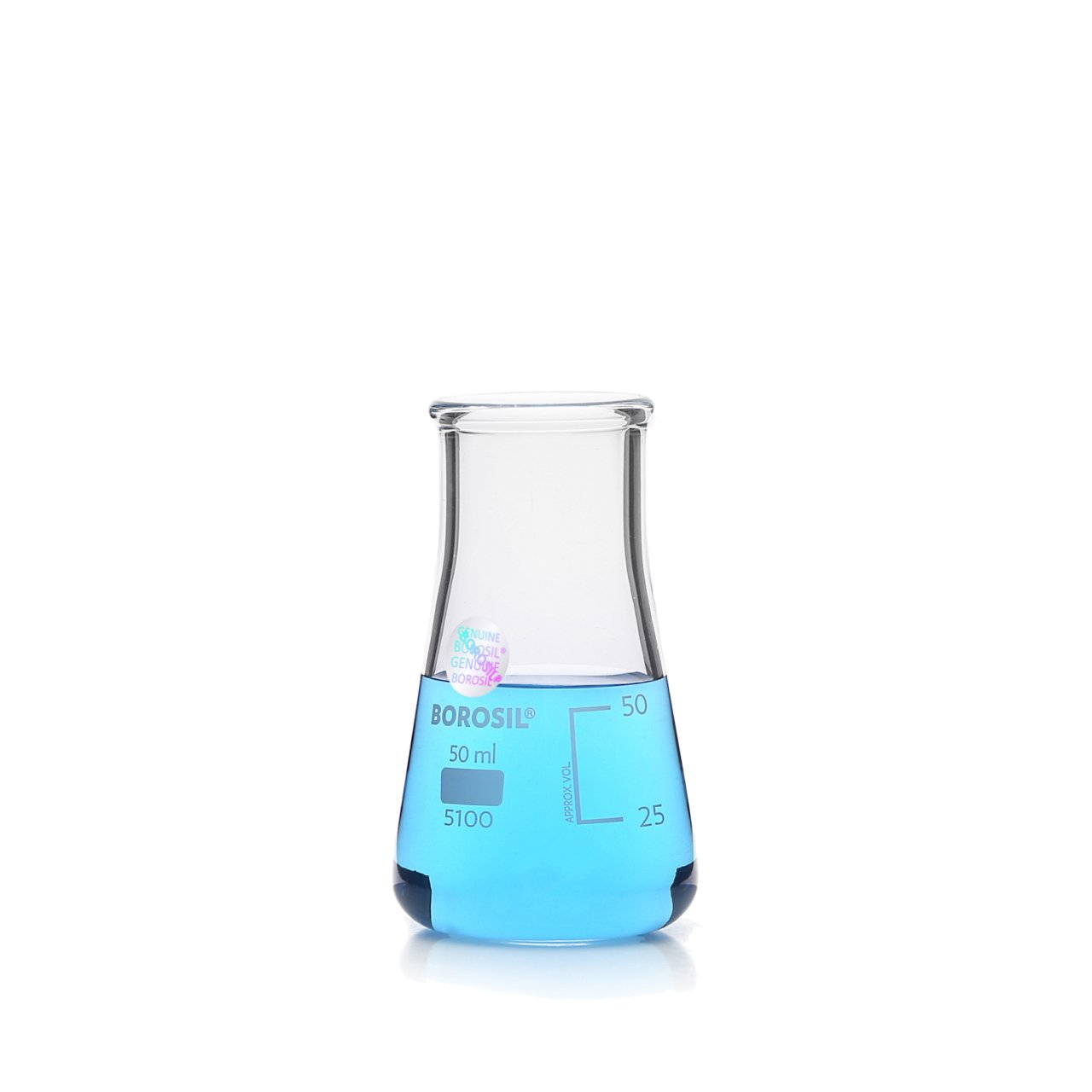 Borosil Cam Erlen 50 ml - Erlenmeyer Flask Geniş Boyunlu