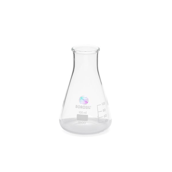 Borosil Cam Erlen 100 ml - Erlenmeyer Flask Geniş Boyunlu