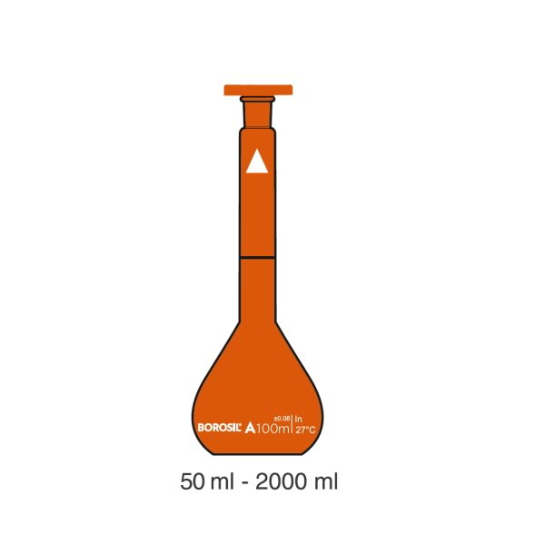 Borosil Cam Balon Joje 1000ml Amber - Plastik Tıpalı Class A