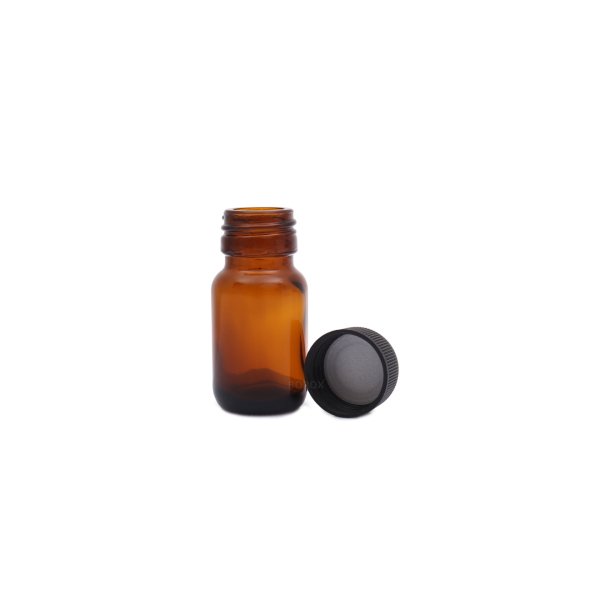 Borox Amber Cam Şişe 30 ml - Siyah Kapaklı Şişe 30cc - 100 Adet Toptan