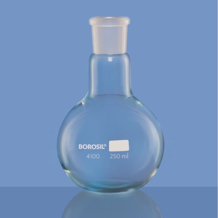 Borosil Cam Balon 250 ml - Dibi Düz - Şilifli 24/29