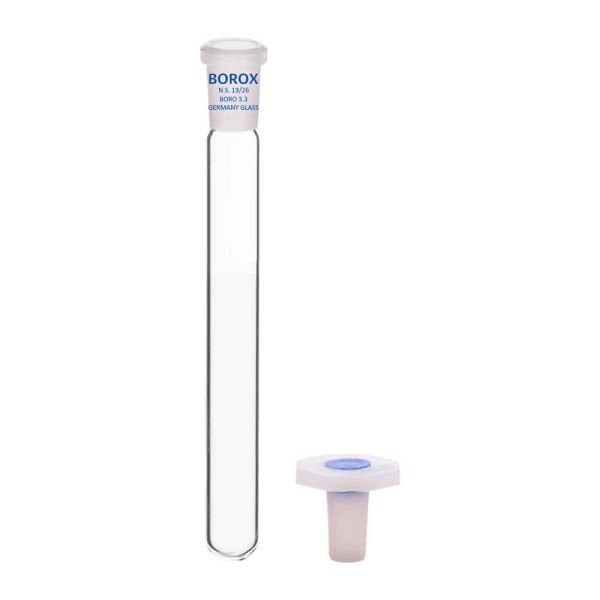 Borox Cam Deney Tüpü Kapaklı 40ml - Test Tüpü 19/26 Şilifli PP Tıpalı