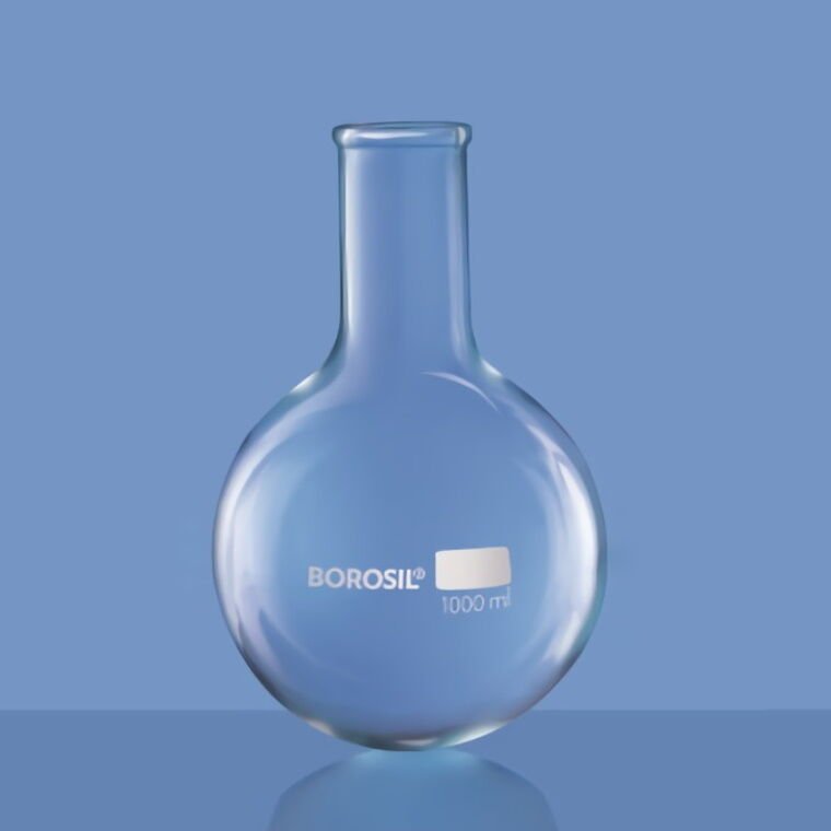 Borosil Cam Balon 250 ml - Dibi Yuvarlak - Kaynatma Balonu