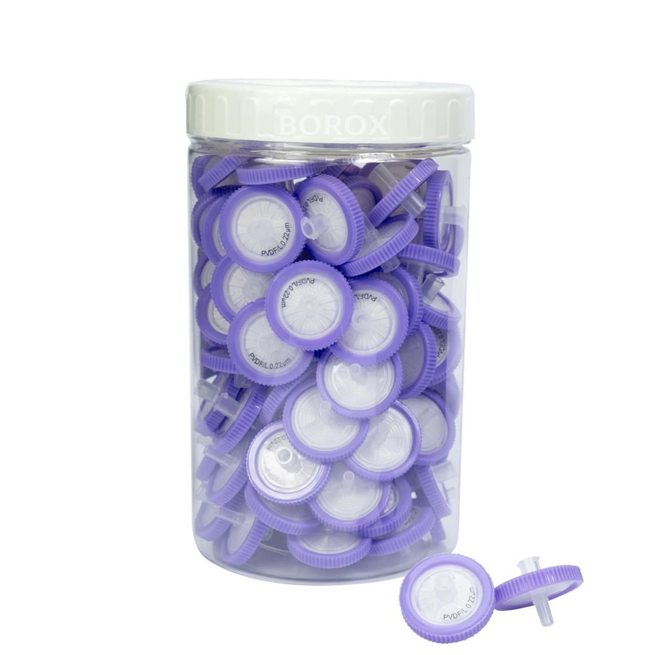 Borox PVDF Şırınga Filtre - Non Steril 0.22µm - Lila - 100 Adet