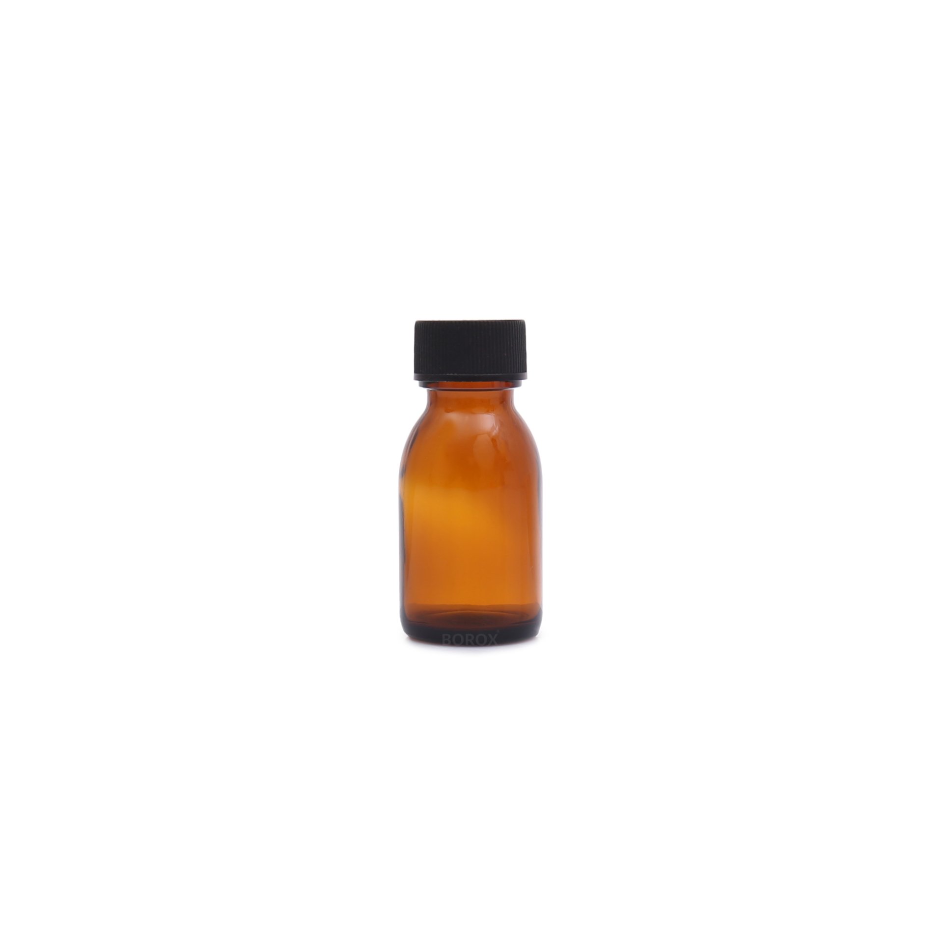 Borox Amber Cam Şişe 20 ml - Siyah Kapaklı Şişe 20cc